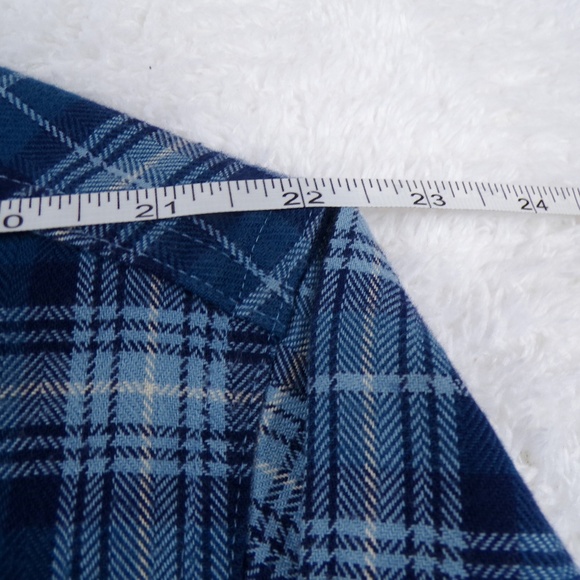 LLBean Scotch Plaid Flannel Button Shirt Mens Large Blue Traditional Fit Size XL - Picture 5 of 10